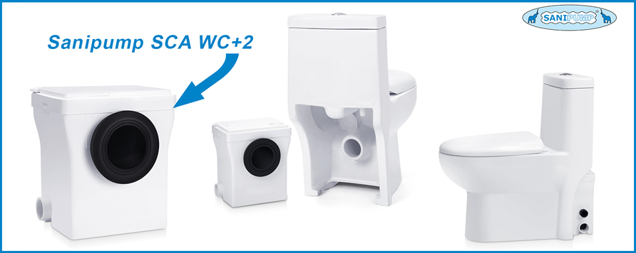 Sanipump SCA WC+2 - új darálós WC modell a Sanipump kínálatában