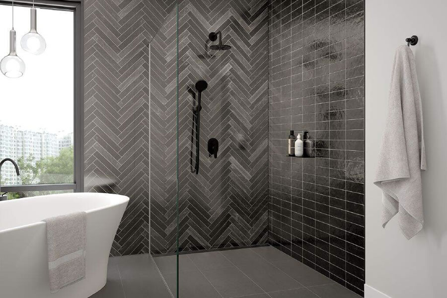 Schlüter® fürdőszoba design matt fekete színben