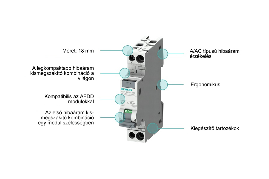 Siemens 5SV1313-1KK16 hibaáram megszakító