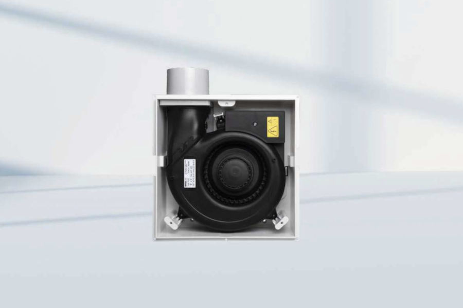 Fürdőszobai egycsöves lakásszellőztető rendszer