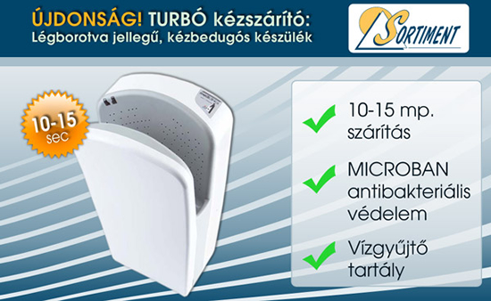 Új TURBÓ kézszárítók kiemelt higiéniával a Sortimenttől