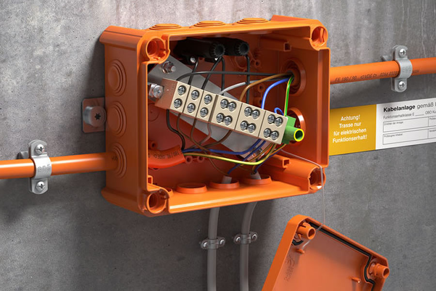 Tűzálló vezetékkötések az új OBO FireBox kötődobozokkal