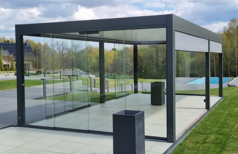 Új Aliplast NUUN ECO pergola - SLIDE GLASS tolóüveg
