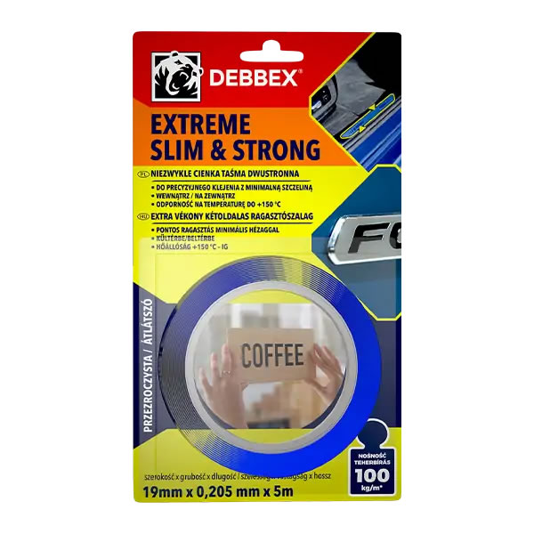 DEBBEX Extreme Slim & Strong kétoldalú ragasztószalag