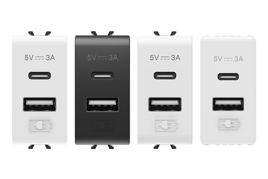 Új USB A+C típusú aljzat érhető el a Gewiss termékkínálatában