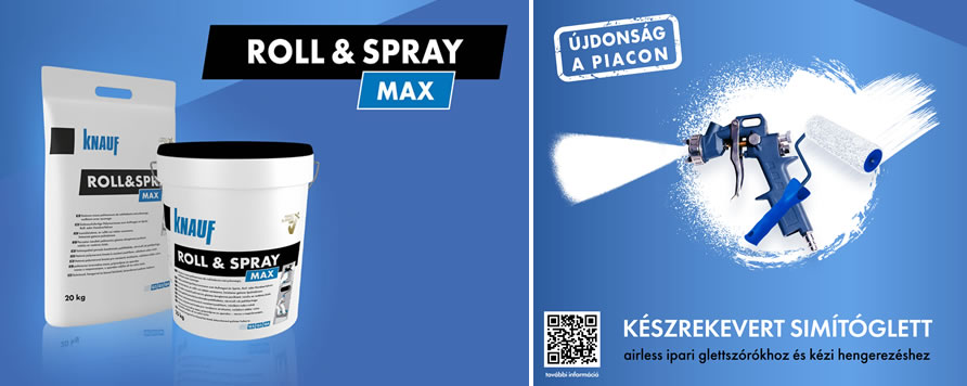 Knauf Roll & Spray Max készrekevert simítóglett