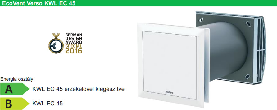 Új KWL EC 45-160 decentrális hővisszanyerő szellőztető