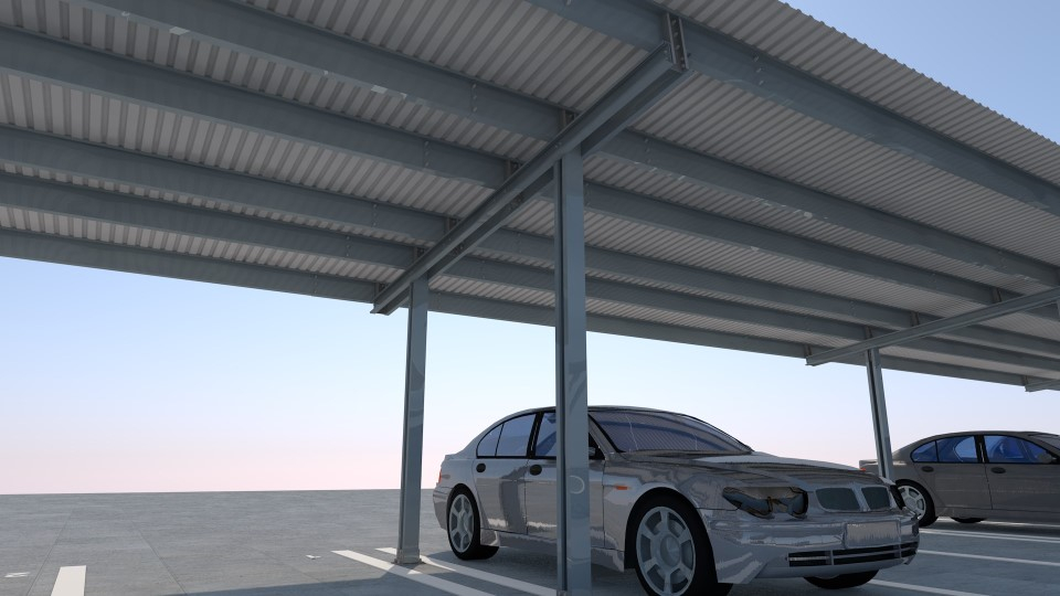 Lindab Carport LCP2 trapézlemezzel fedve Lindab Carport LCP2 trapézlemezzel fedve