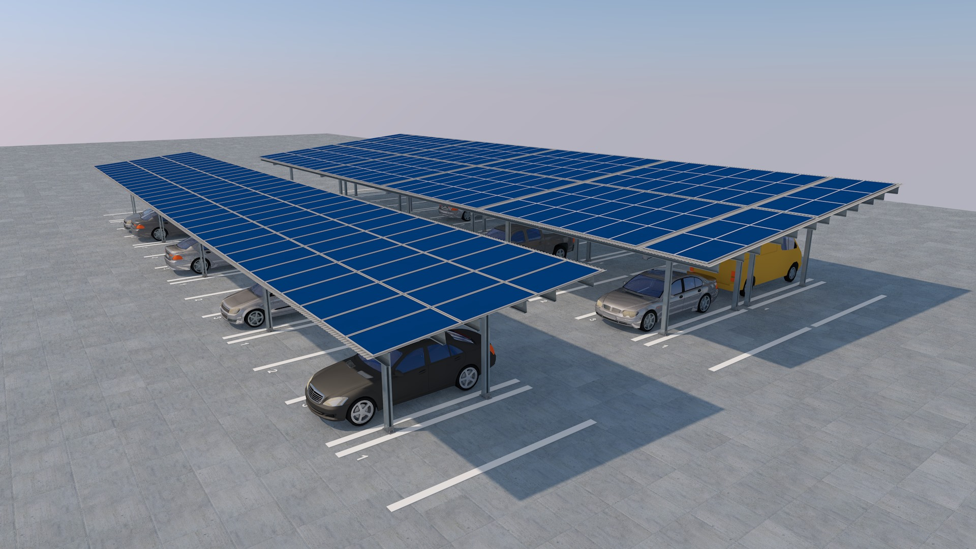 Lindab Carport LCP2 trapézlemezzel és napelemekkel Lindab Carport LCP2 trapézlemezzel és napelemekkel