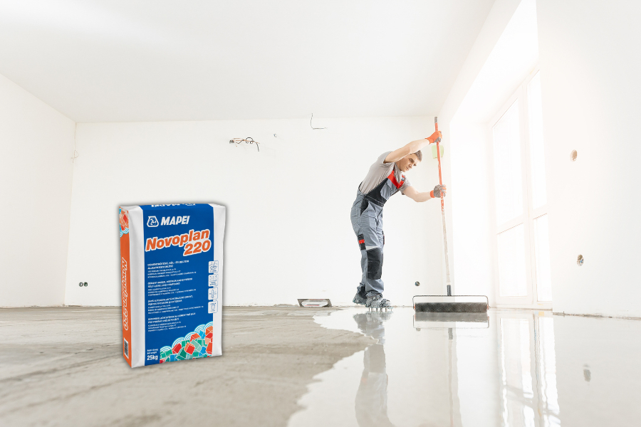 Új Mapei Novoplan 220 önterülő aljzatkiegyenlítő 2-20 mm közötti rétegvastagsághoz