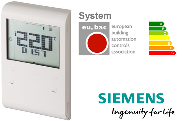 Új RDE100 szobatermosztátok Eu.bac minősítéssel a Siemenstől