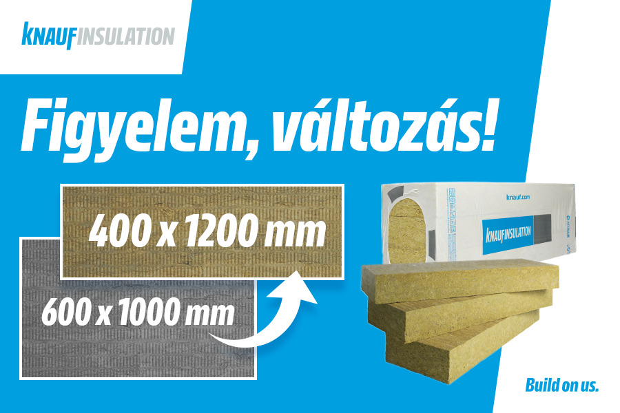 Új táblaméretben érhetőek el a Knauf Insulation vakolható kőzetgyapotjai