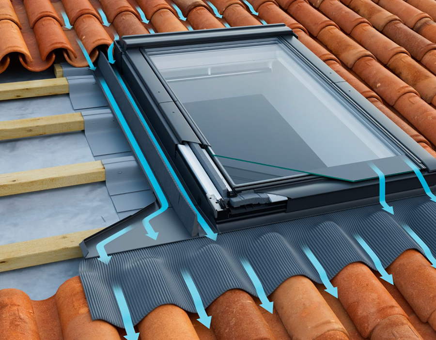VELUX GBL tetőtéri ablak - vízelvezetés