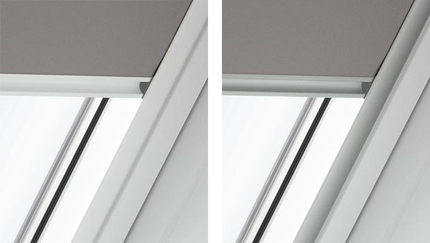 VELUX Nature beltéri árnyékoló - fehér és szálcsiszolt alumínium vezetősín VELUX Nature beltéri árnyékoló - fehér és szálcsiszolt alumínium vezetősín