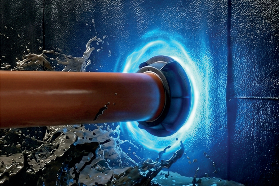 Újabb szigetelt csőátvezetés és bitumenes csőgallér a HL-től