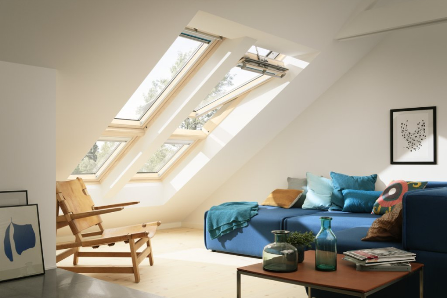 VELUX GLL elektromos működtetésű fa tetőablak