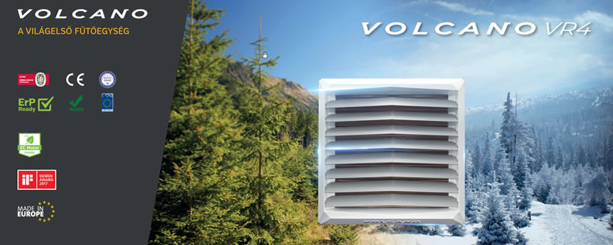 VOLCANO termoventilátorok hőszivattyús működésre és hűtésre optimalizálva