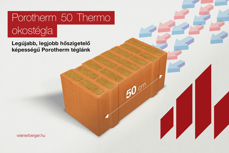 A Wienerberger 2019-es termékújdonsága az új Porotherm 50 Thermo Okostégla