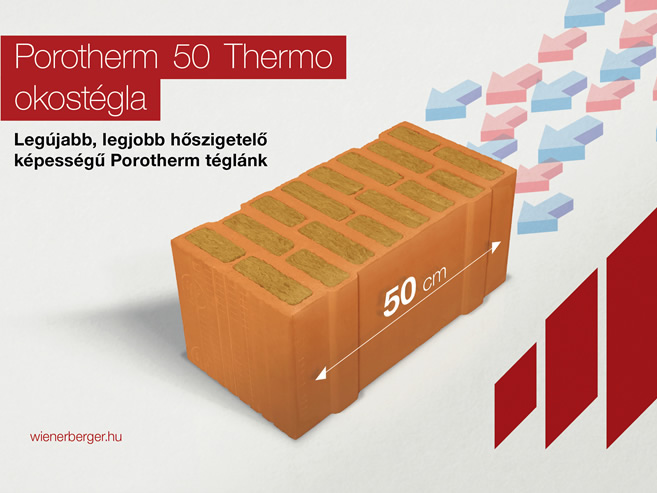 A Wienerberger 2019-es termékújdonsága az új Porotherm 50 Thermo Okostégla