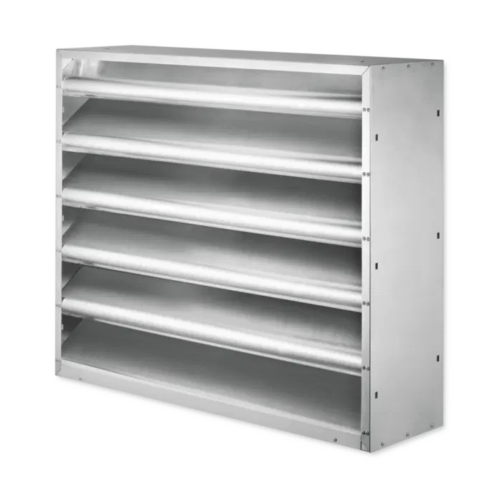 TROX NL hangcsillapított kivitelű esővédő zsalu