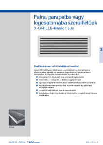 X-GRILLE basic szellőzőrács - részletes termékismertető