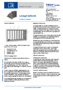 X-GRILLE modular szellőzőrácsok - alkalmazástechnikai útmutató