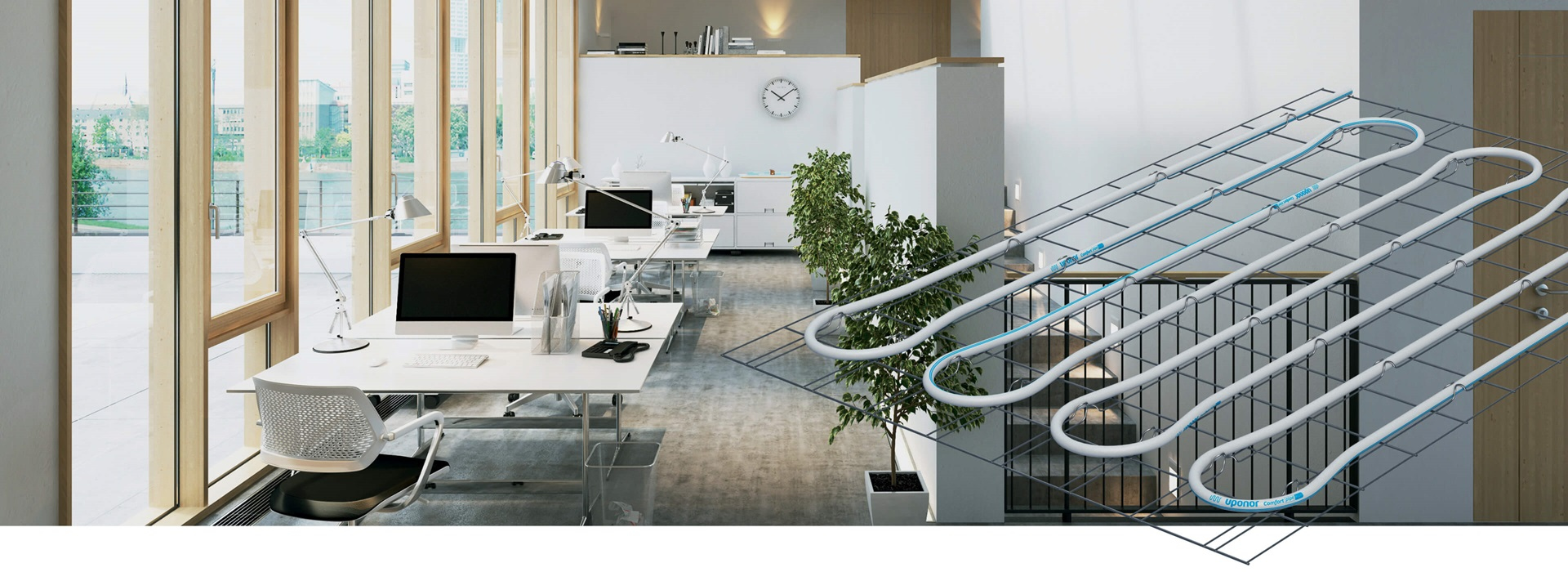 Uponor Contec épületszerkezetbe épített csőrendszer
