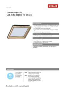 GIL kiegészítő fix ablak - műszaki adatlap