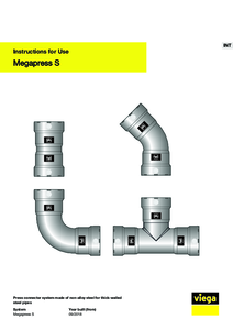 Viega Megapress S acél présrendszer - alkalmazástechnikai útmutató