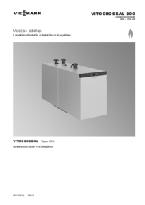 Vitocrossal 300 CRU kondenzációs gázkazán <br>
(5831792 HU 5/2019) - műszaki adatlap