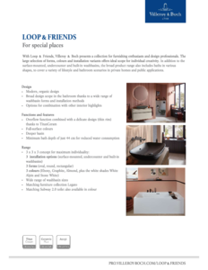 Villeroy & Boch Loop & Friends fürdőszobai kollekció - adatlap - általános termékismertető