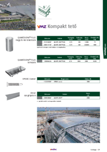 VMZ kompakt tetőszerkezet - műszaki adatlap