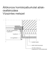 Ablak csatlakozása állókorcos homlokzatburkolathoz - vízszintes metszet - CAD fájl