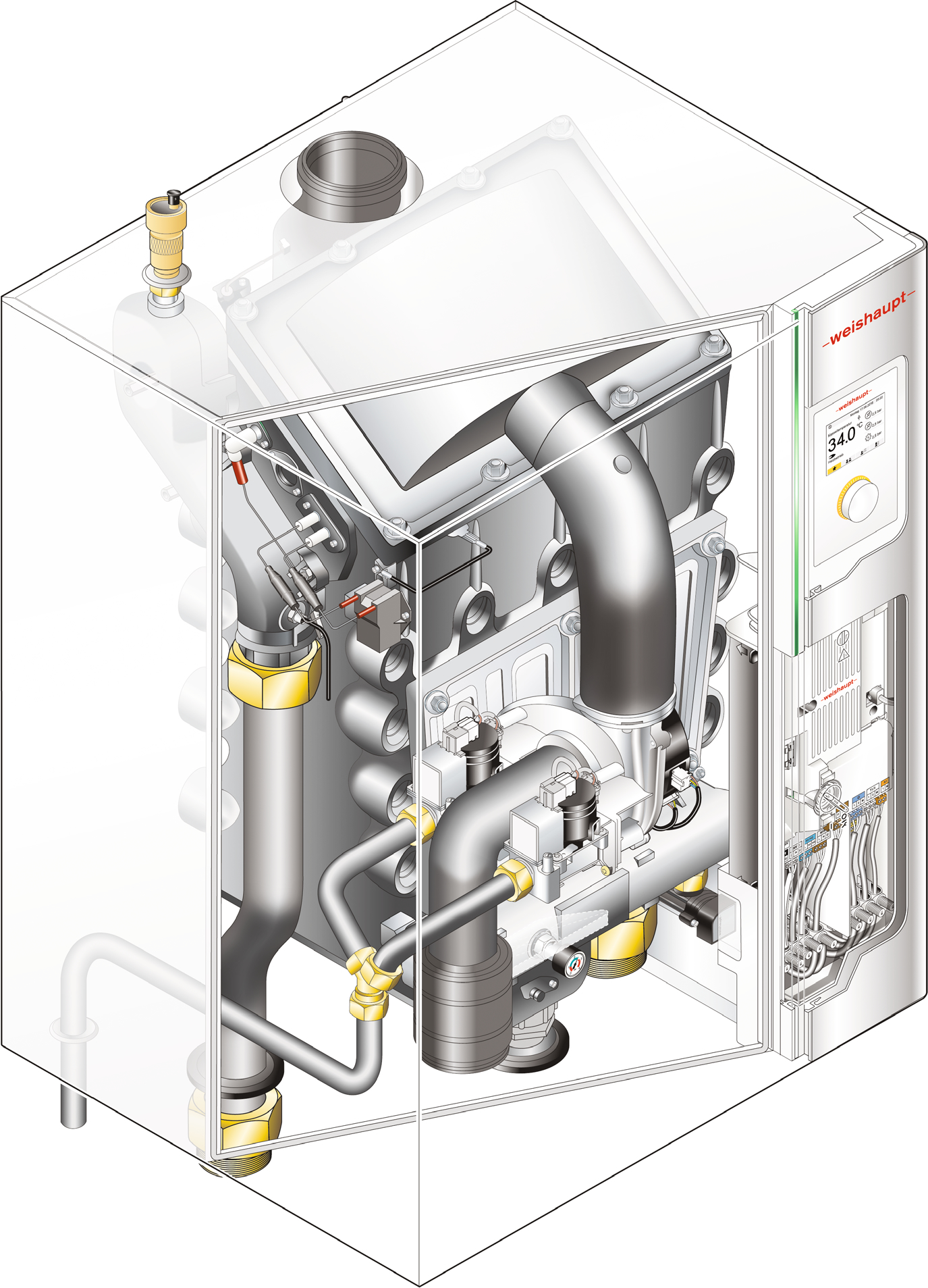 Weishaupt Thermo Condens WTC-GW (80, 100 kW) fali kazán