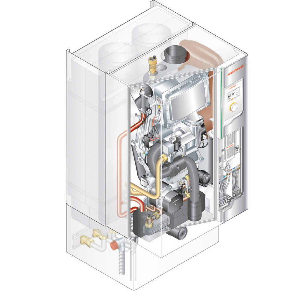Weishaupt Thermo Condens WTC-GW 25 K-35P (3 – 25 kW) kondenzációs gázkazán, fali
