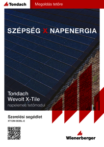 Tondach Wevolt X-Tile napelemes tetőmodul - szerelési útmutató