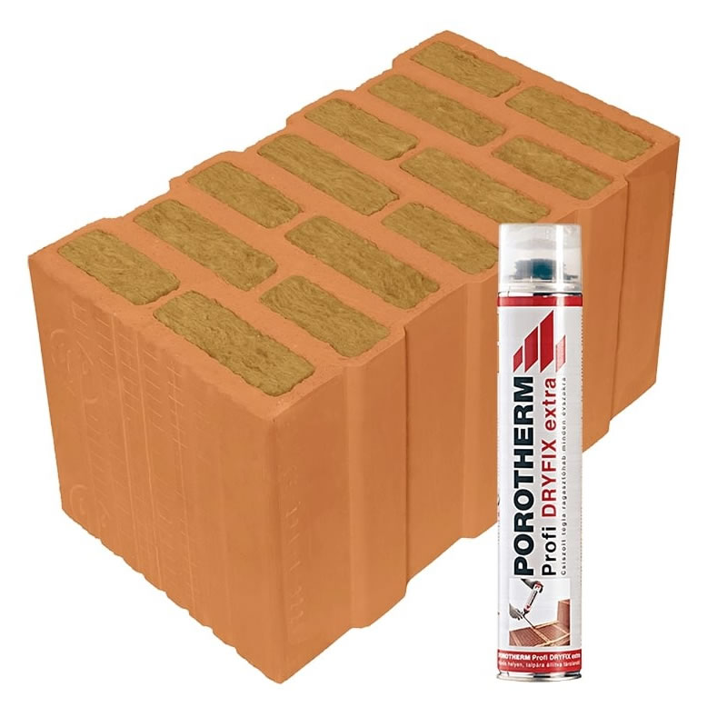 Porotherm 44 Thermo Rapid és Dryfix falazóelemek