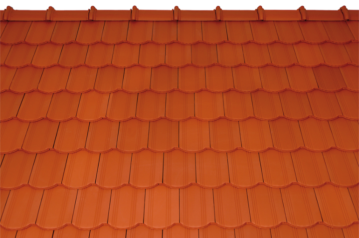 Tondach hornyolt tetőcserepek Kékes ívesvágású Fusionprotect piros