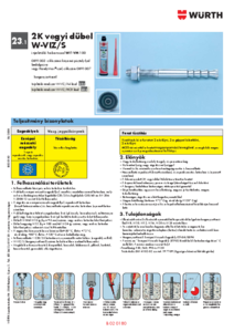 WIT-VM 100 Concrete Specialist vegyi injektáló habarcs - műszaki adatlap