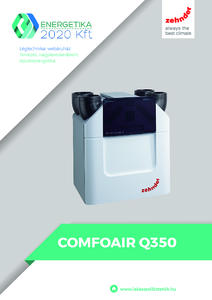 Zehnder ComfoAir Q350 hővisszanyerős szellőztető - részletes termékismertető