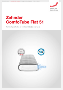 Zehnder ComfoTube Flat51 légcsatorna - részletes termékismertető