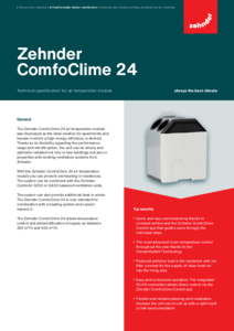 Zehnder ComfoClime 24 utóhűtő/-fűtő egység - műszaki adatlap